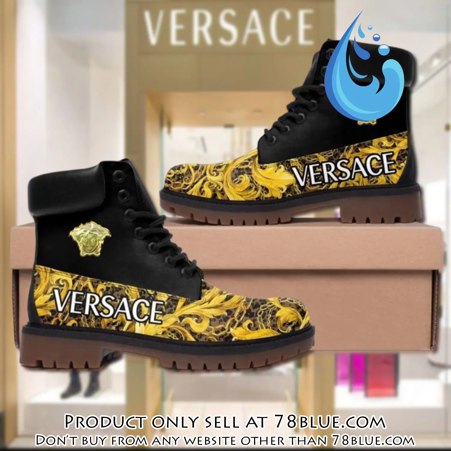 Versace medusa golden luxury brand boots premium gifts for men women 78b5749381